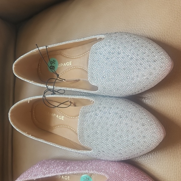 Set of Metallic Rhinestone Smoker Shoes! NEW! Rampage. 2 Pairs Blingy!! - Picture 3 of 16